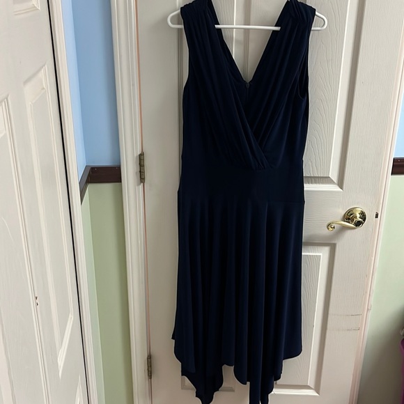 Lauren by Ralph Lauren navy dress 12 like new condition - Picture 1 of 3